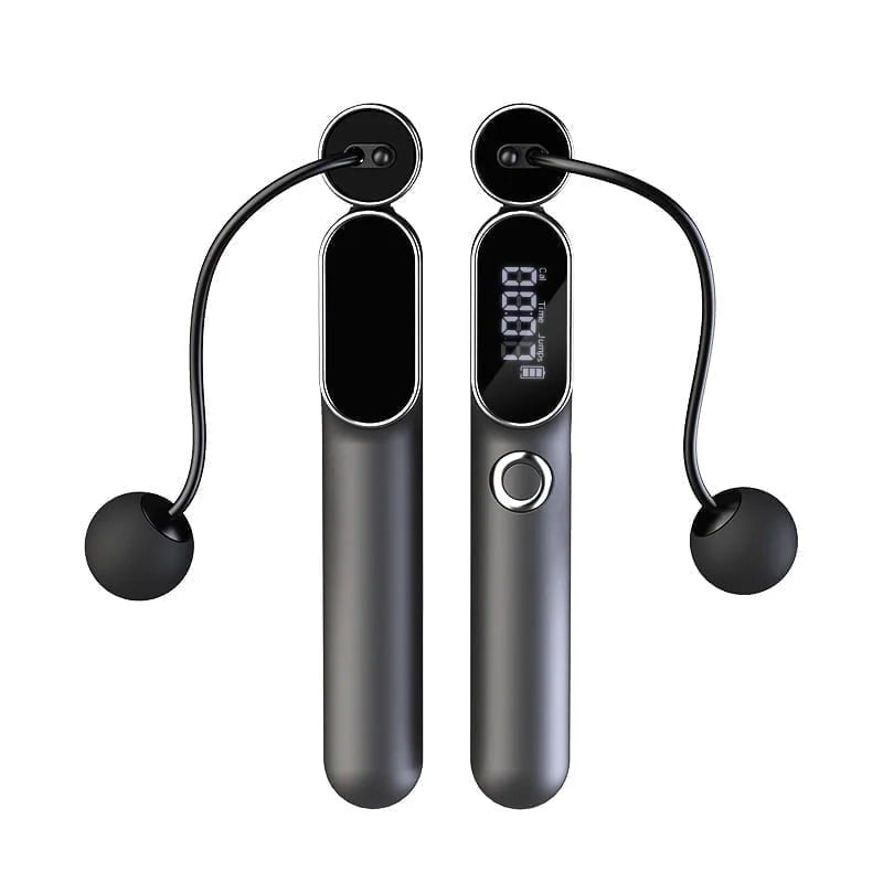 Cordless Jump Rope with Counter, 2 in 1 Weighted Ropeless Skipping Rope for Kids Women Men, Adjustable Digital Smart Jump Ropes for Fitness Workout Boxing Speed Training Crossfit Home Gym