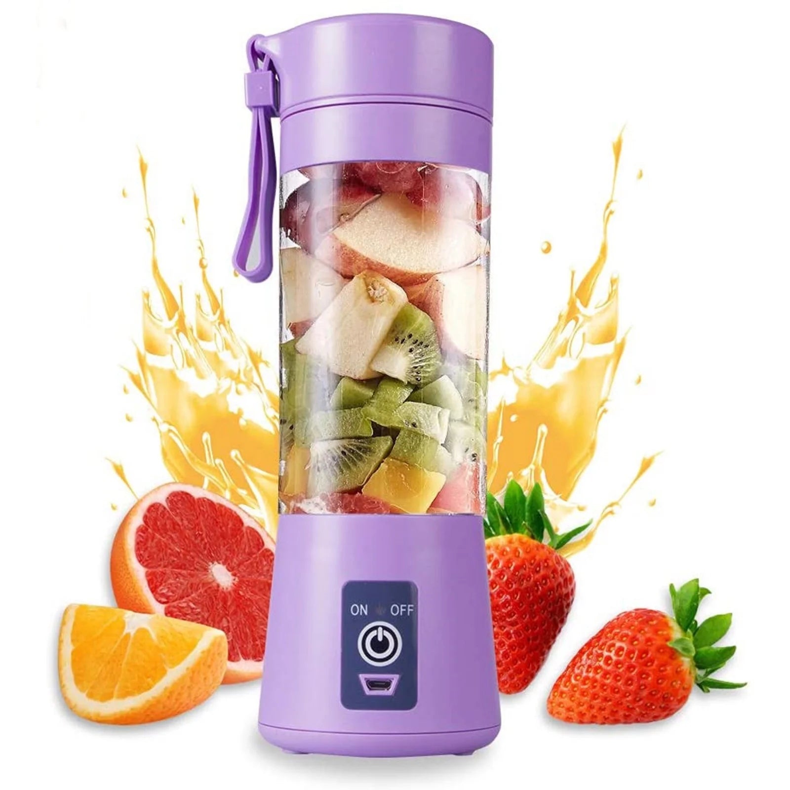 Portable Blenders Individual Juicer for Shakes Fruit Juicer USB Rechargeable with 6 Blades Handheld Blenders for Sports Travel and Outdoors