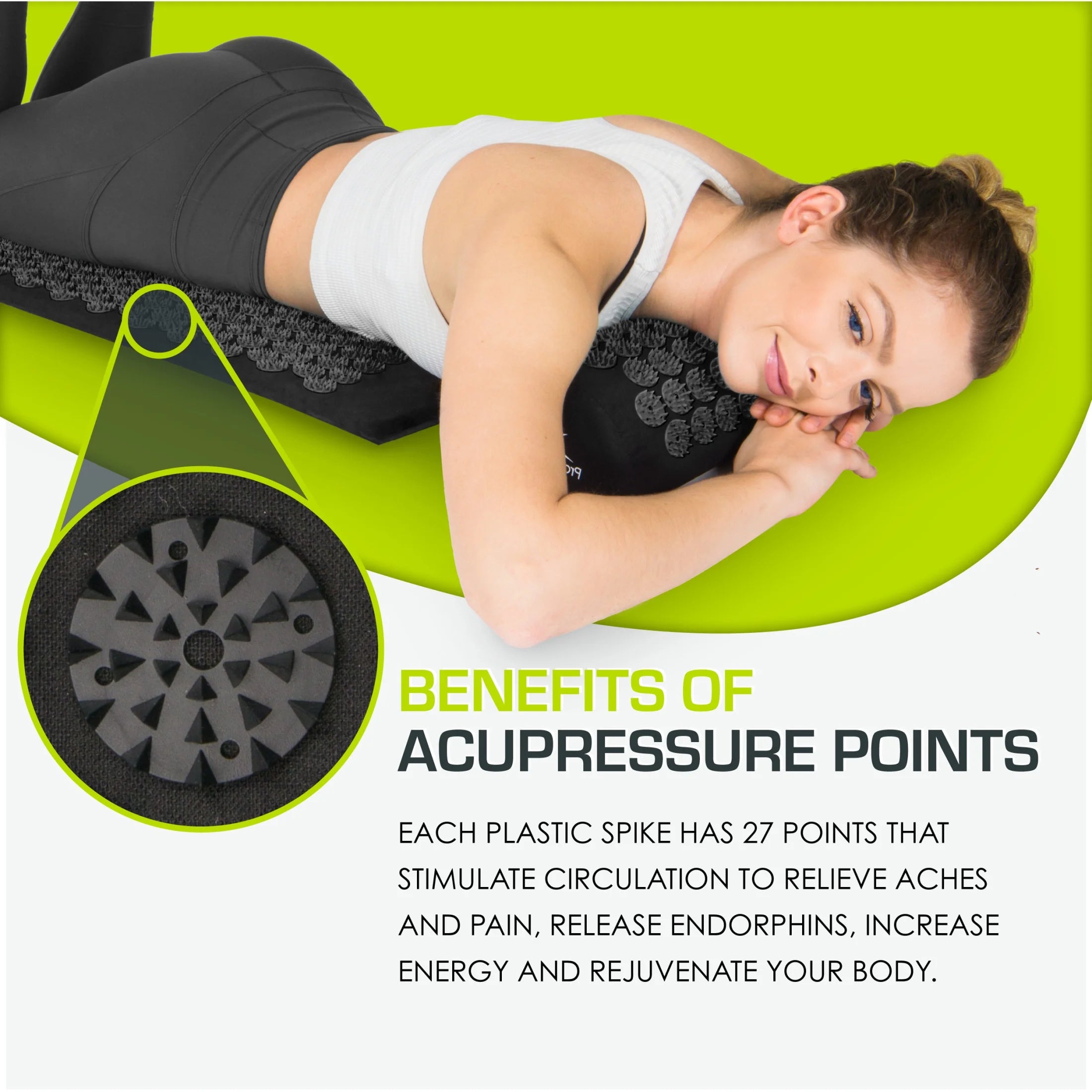 Acupressure Mat and Pillow Set for Back/Neck Pain Relief and Muscle Relaxation