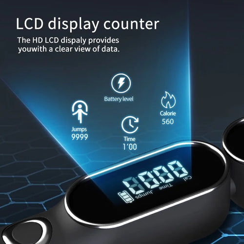 Cordless Jump Rope with Counter, 2 in 1 Weighted Ropeless Skipping Rope for Kids Women Men, Adjustable Digital Smart Jump Ropes for Fitness Workout Boxing Speed Training Crossfit Home Gym